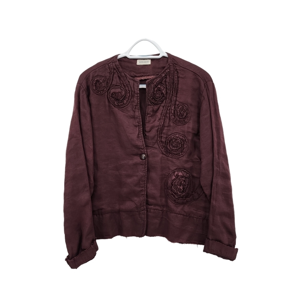 Krista Larson Women's Vintage Applique Blazer Jacket - OS